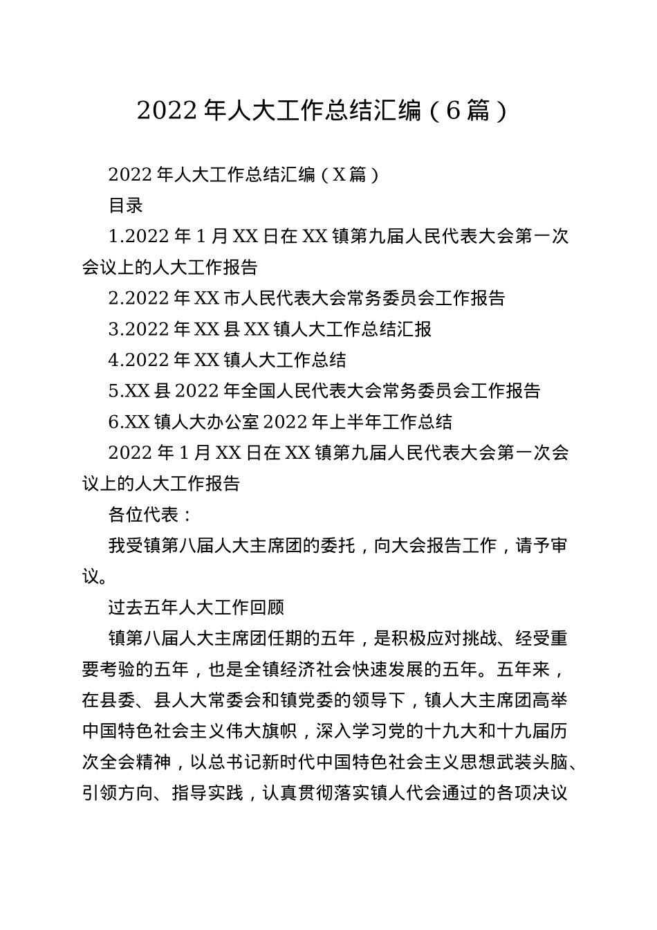 2022年人大工作总结汇编（6篇）_第1页