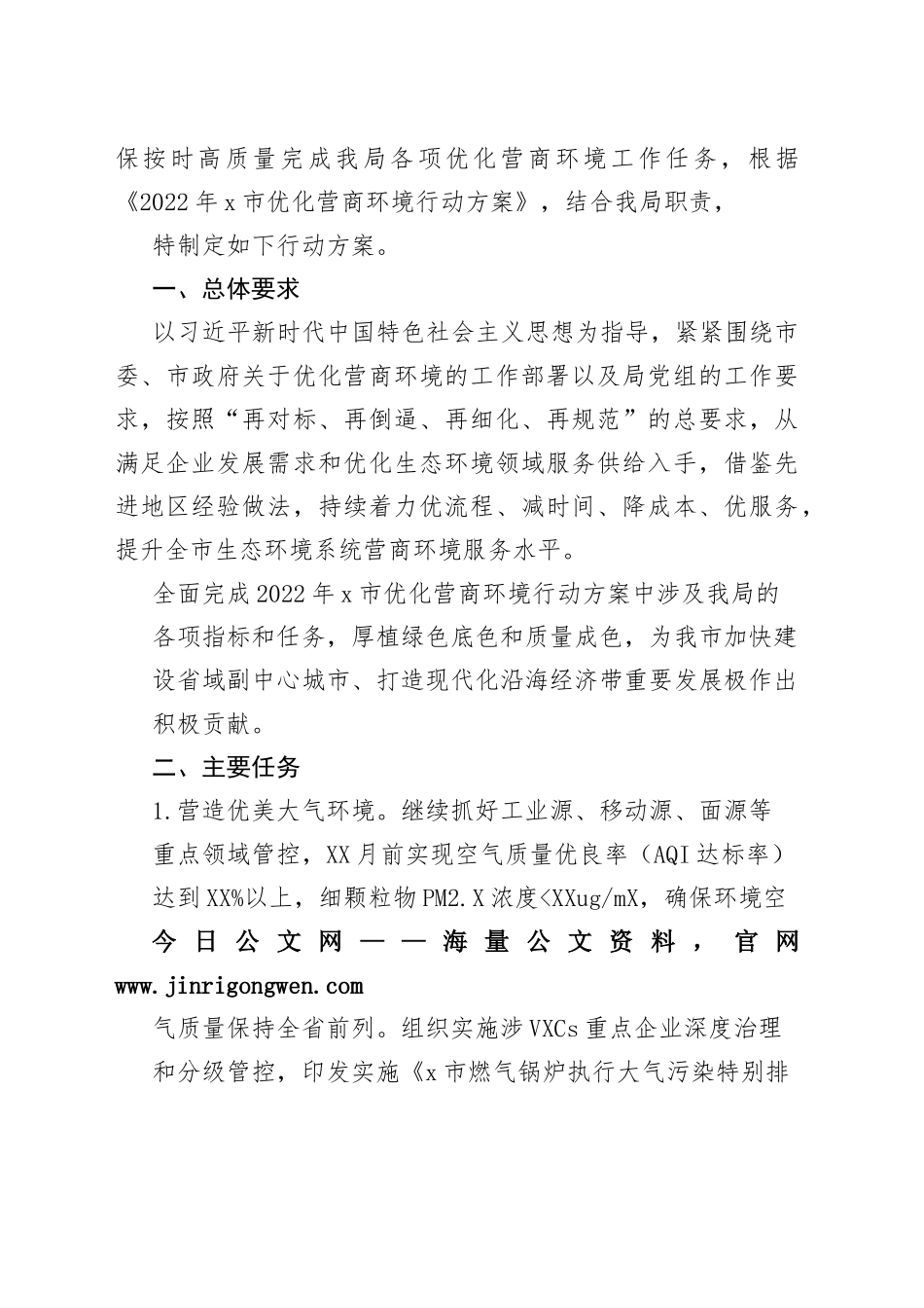 2022年优化营商环境工作实施方案范文汇编（6篇）413_1_第2页