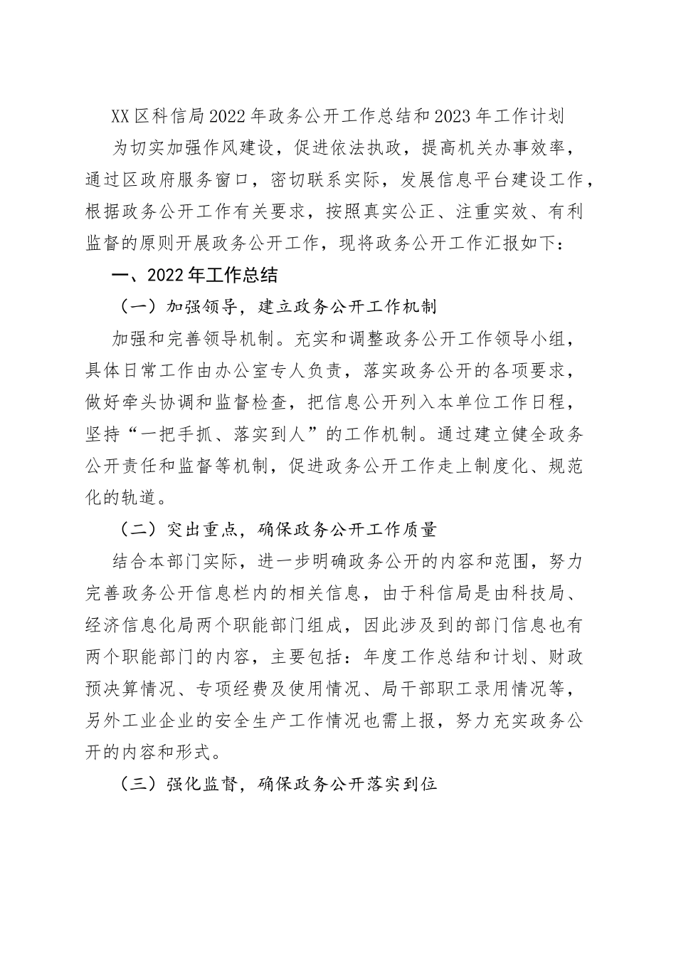 2022年政务公开工作总结及2023年工作计划汇编（12篇）_第2页