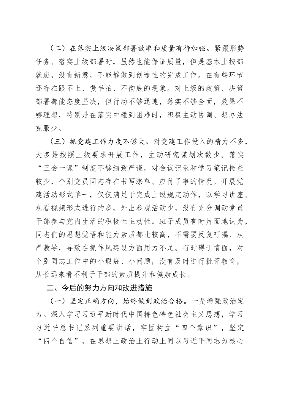 党史学习教育班子检视剖析材料_第2页