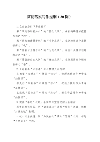 （30例）贯彻落实写作提纲