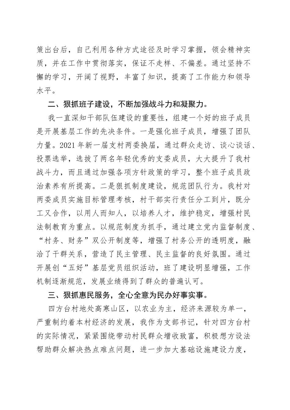 村任支部书记述职报告_第2页