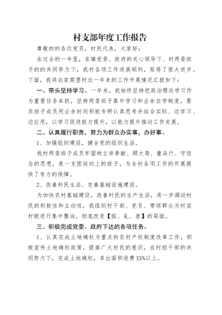 村支部年度工作报告