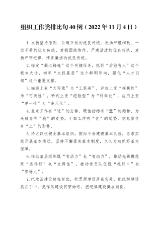 组织工作类排比句40例2022年11月4日976