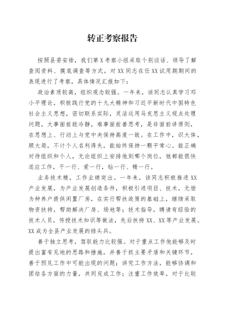 转正考察报告