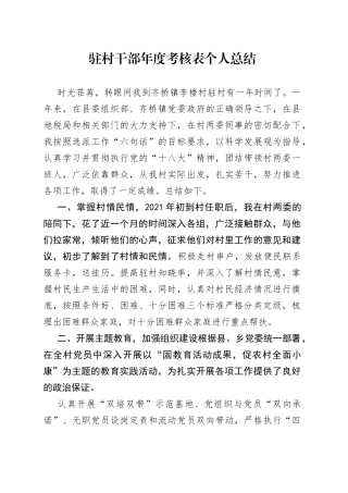 驻村干部年度考核表个人总结
