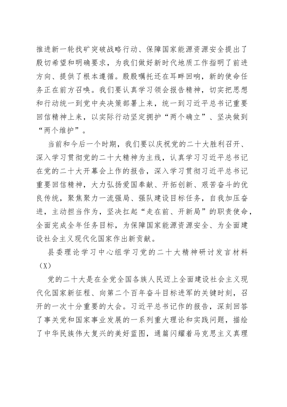 中心组学习党的二十大报告精神发言材料（4篇）_第2页