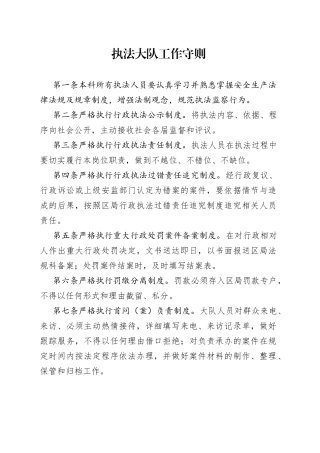 执法大队工作守则