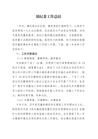 镇纪委工作总结5