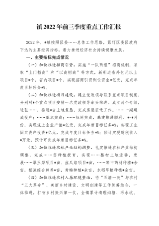 镇2022年前三季度重点工作汇报6