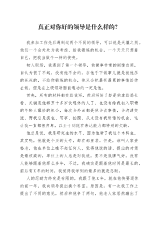 真正对你好的领导是什么样的？6848