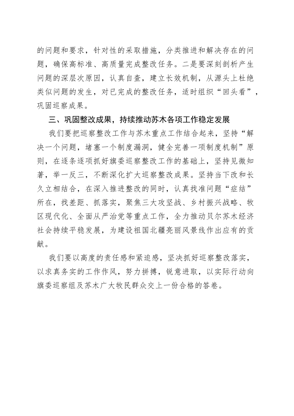 在巡察整改工作会上的表态发言_第2页