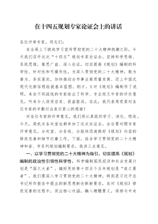 在十四五规划专家论证会上的讲话6