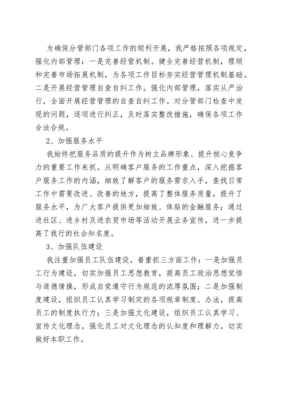 银行副行长年度述职述廉报告_第2页