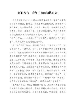 研讨发言：青年干部的知执止志12