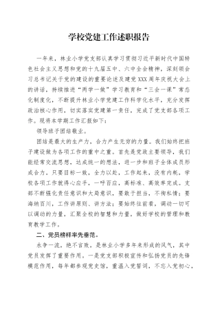 学校党建工作述职报告