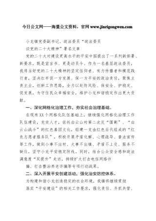 小龙镇党委副书记、政法委员“政法委员谈党的二十大精神”署名文章（20221125）8_1