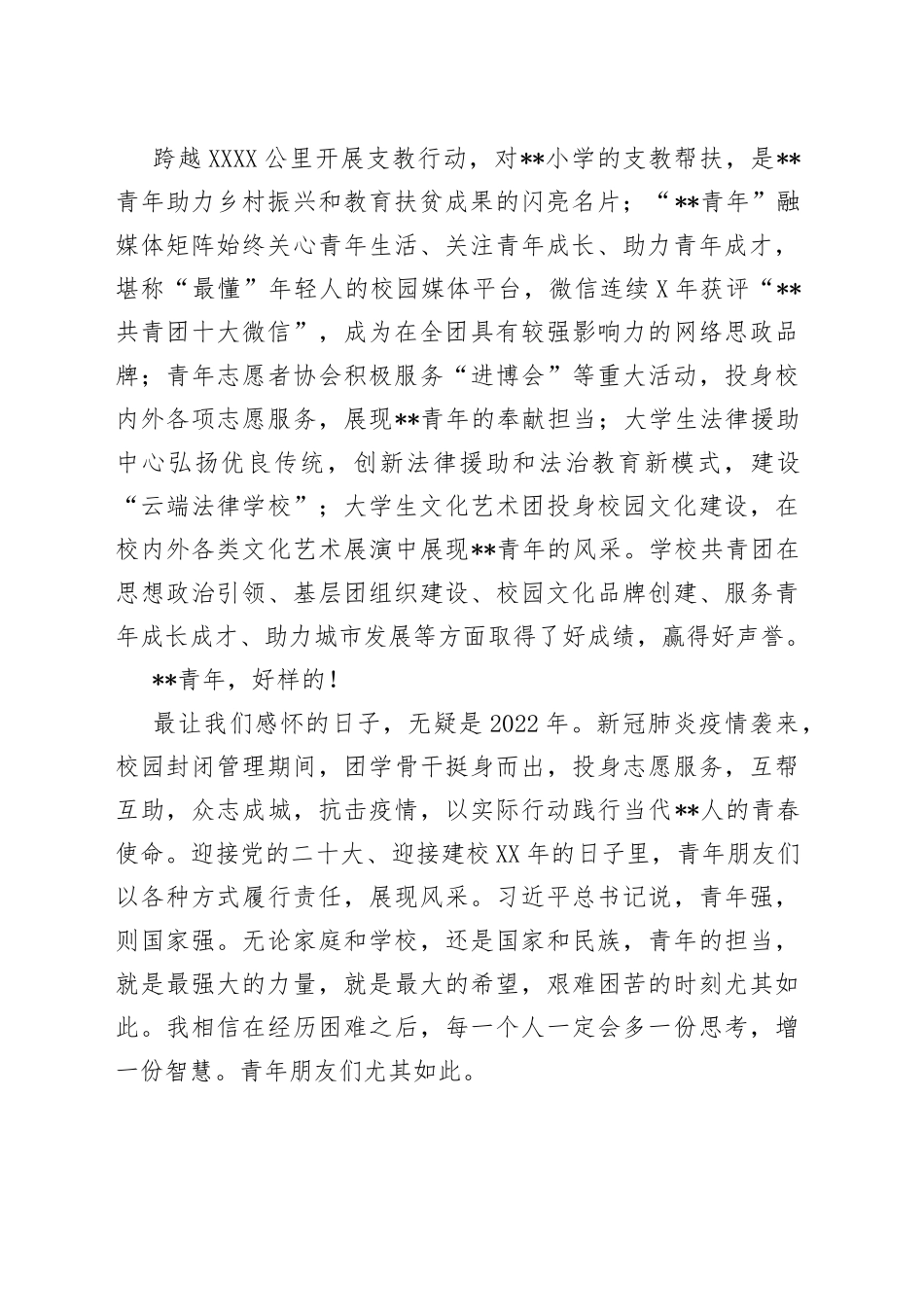 在2022年共青团某大学代表大会上的讲话_第2页