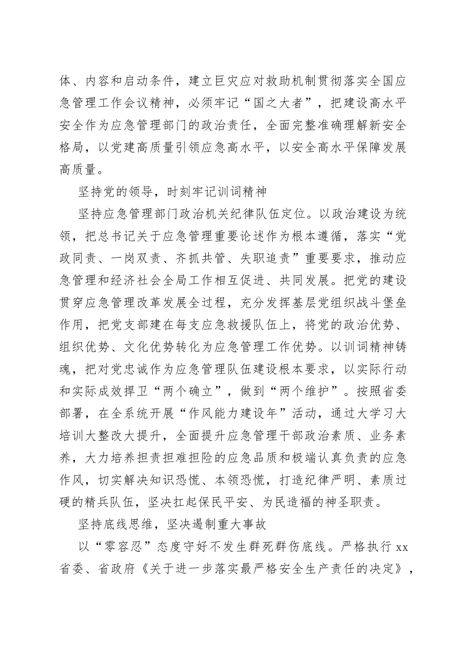 应急管理局党委书记、局长在应急管理工作座谈会上的发言汇编（10篇）_第2页