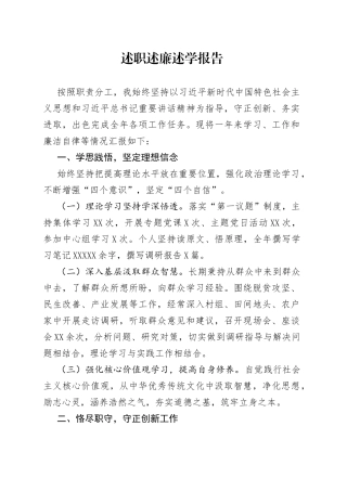 述职述廉述学报告