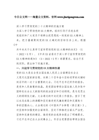 深入学习贯彻党的二十大精神的实施方案6_1