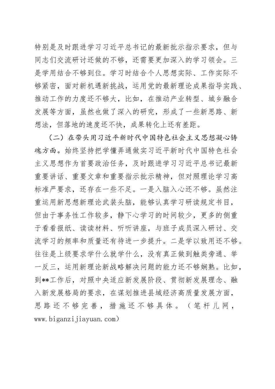 某局党组书记、局长2022年度专题民主生活会六个带头对照检查材料013_第2页