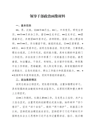领导干部政治画像材料068