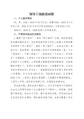 领导干部政治画像