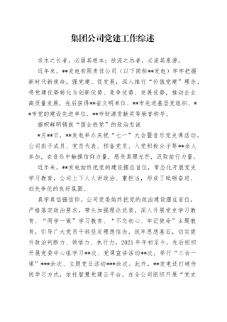 集团公司党建工作综述09
