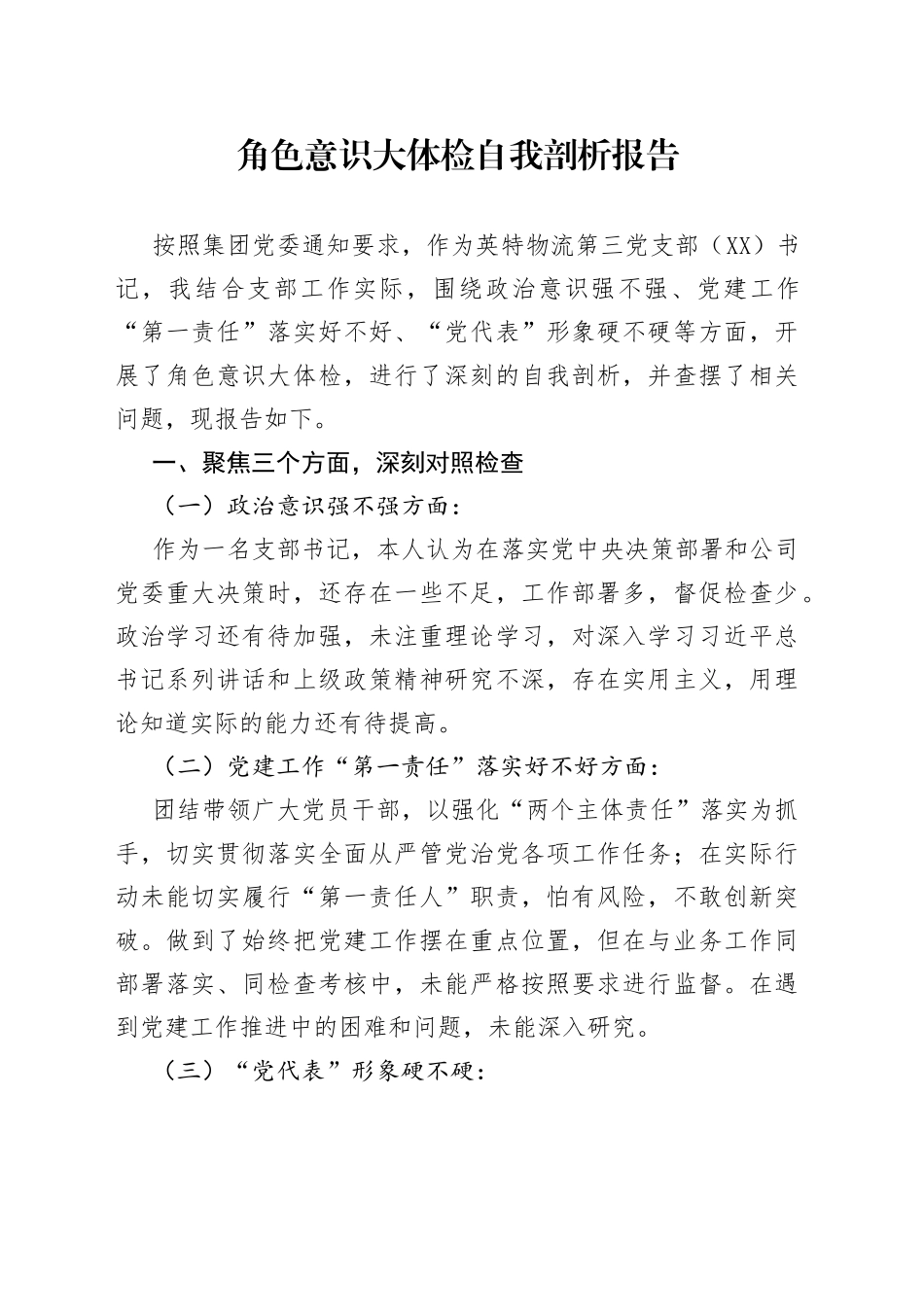 角色意识大体检自我剖析报告_第1页