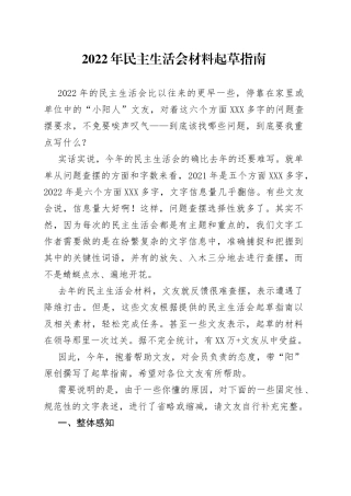 （综合）2022年民主生活会材料起草指南（增补）—今日公文网13