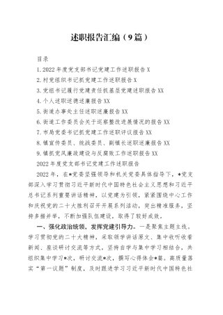 （9篇）述职报告汇编