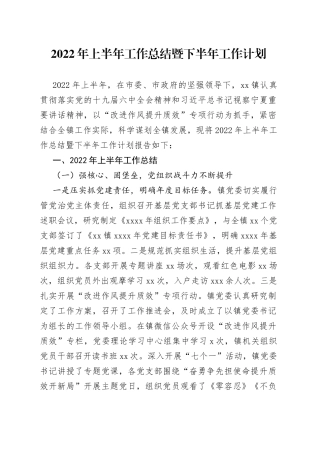 2022年上半年工作总结暨下半年工作计划