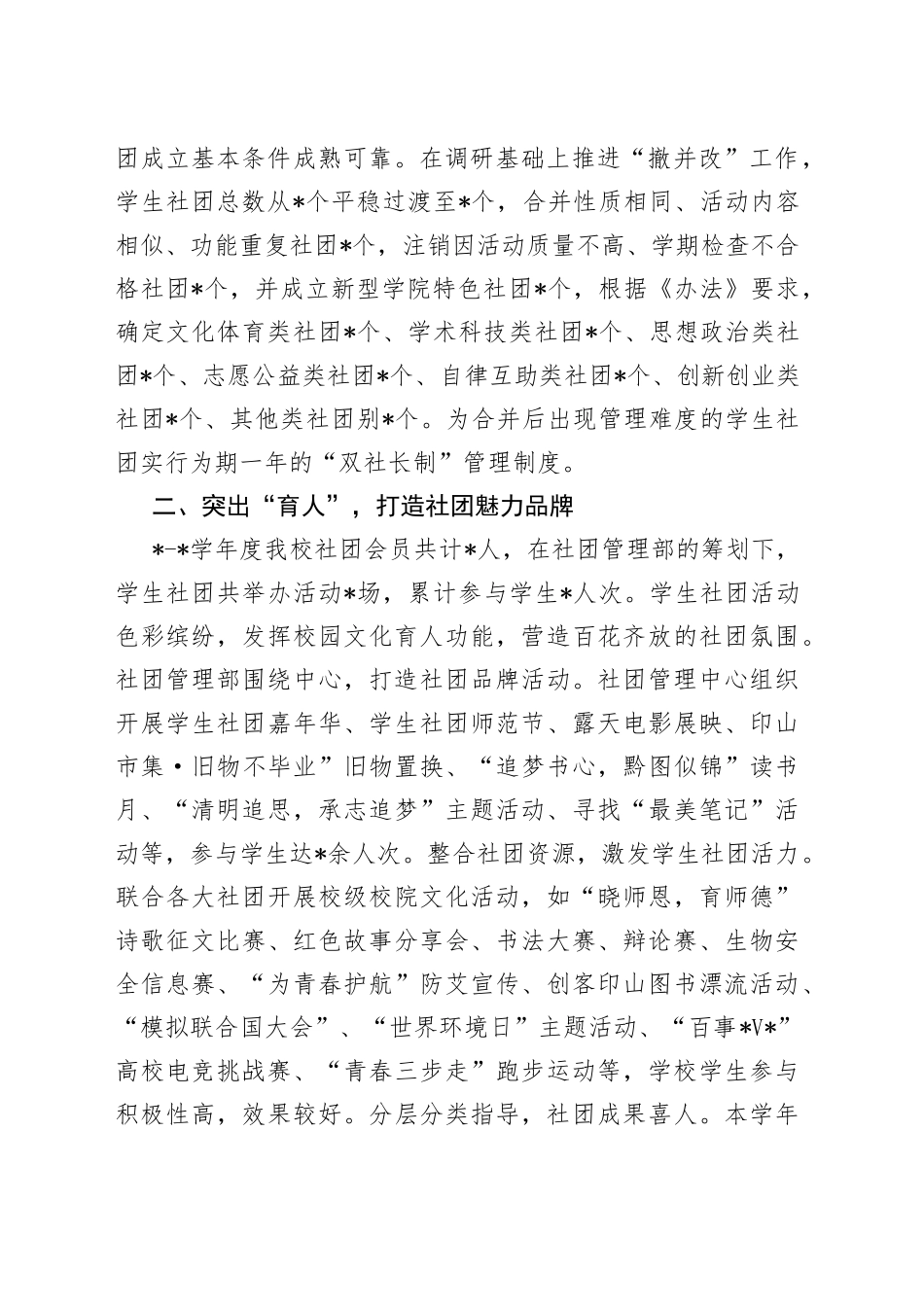 2022年师范学院学生社团建设管理年度工作总结（2）_第2页