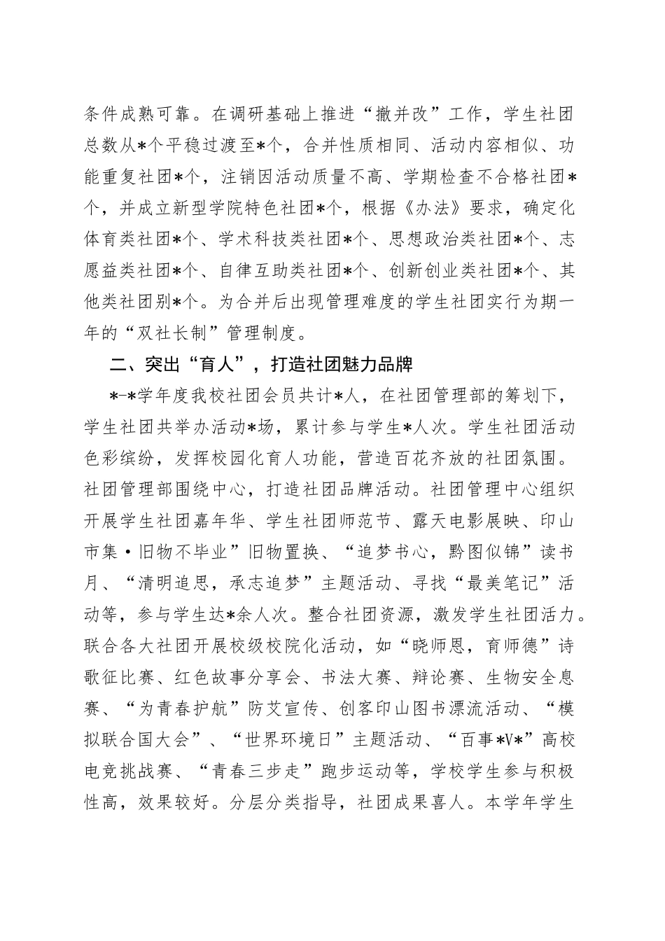 2022年师范学院学生社团建设管理年度工作总结_第2页