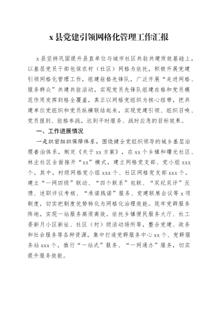 x县党建引领网格化管理工作汇报