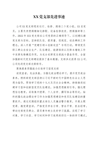 党支部先进事迹