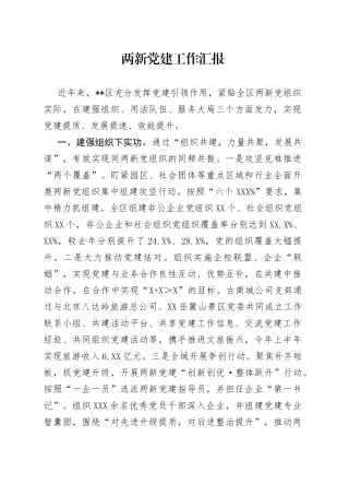 两新党建工作汇报
