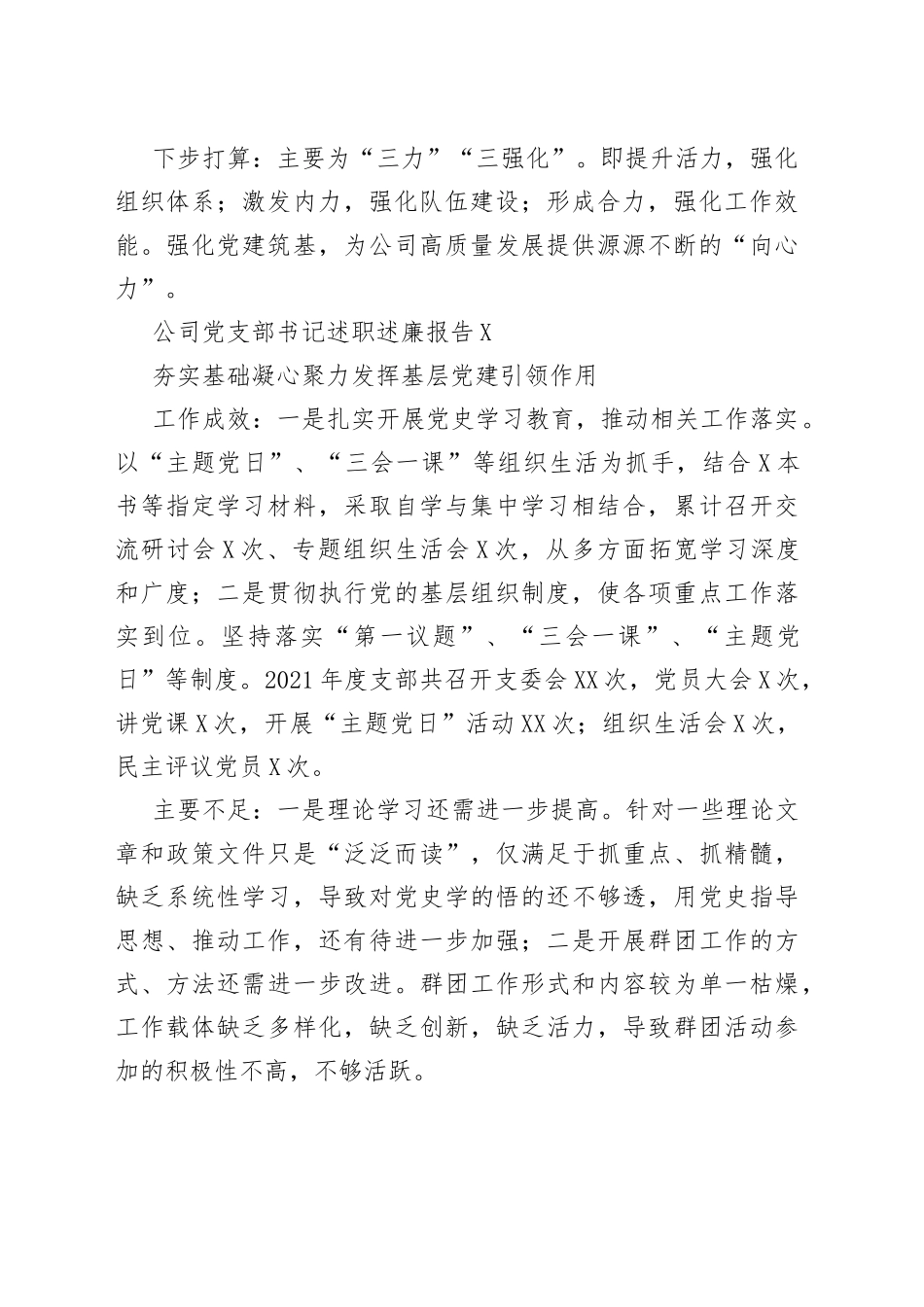 公司党支部书记述职述廉报告（精选3篇）_第2页