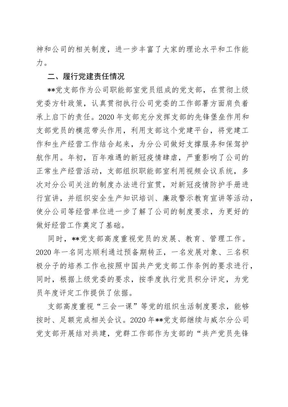 公司党支部述职报告_第2页