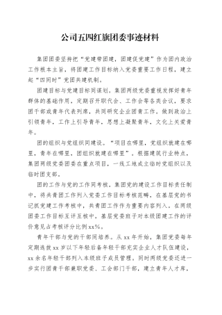公司五四红旗团委事迹材料