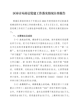 局基层党建工作落实情况自查报告2