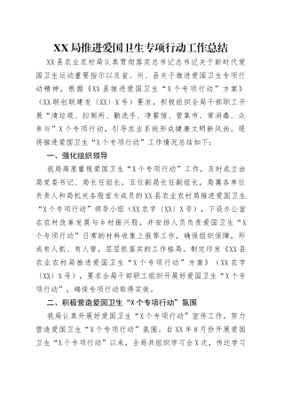 局推进爱国卫生专项行动工作总结