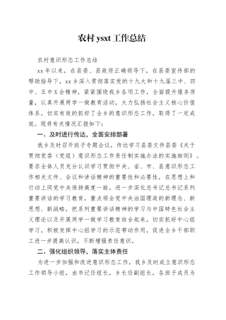 农村工作总结