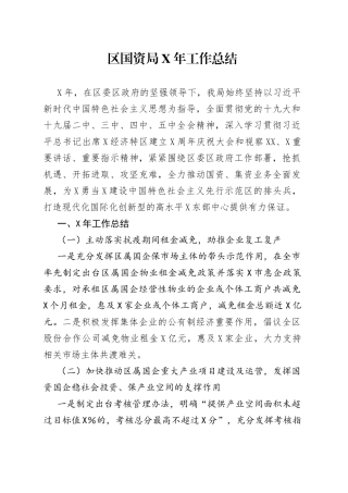 区国资局年工作总结