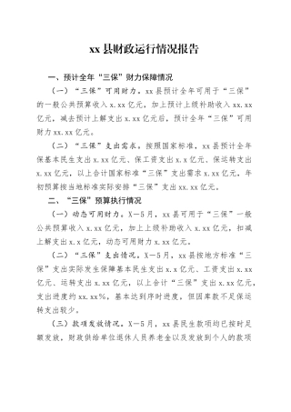 县财政运行情况报告841