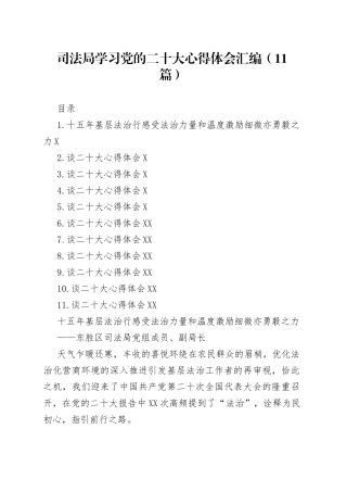 司法局学习党的二十大心得体会汇编（11篇）