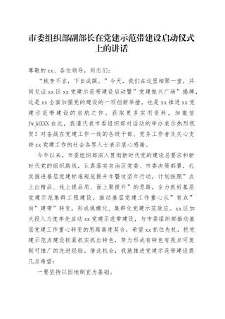 在党建示范带建设启动仪式上的讲话