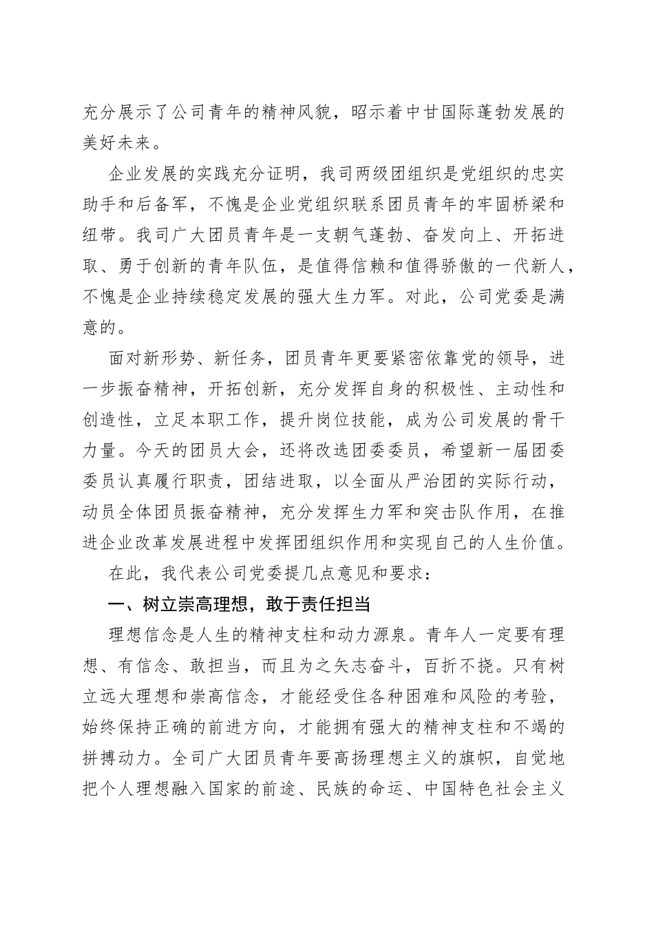 在公司团员大会上的讲话_第2页