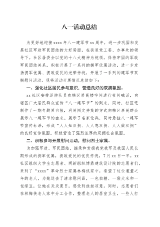 八一活动总结